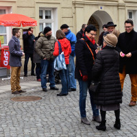 Reger Andrang am Info-Stand