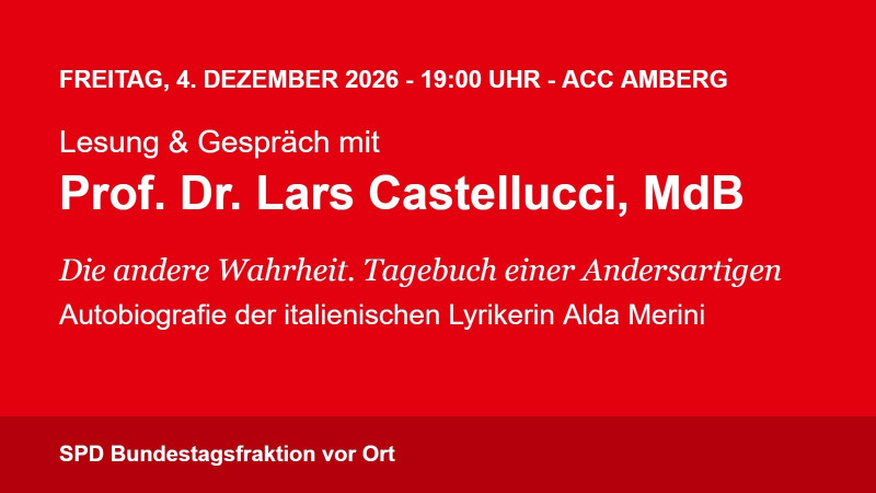 Lesung mit Prof. Dr. Lars Castellucci am 4. Dezember 2026 im ACC Amberg