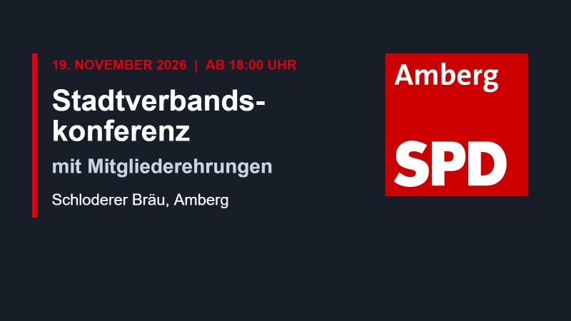 Stadtverbandskonferenz mit Mitgliederehrungen der SPD Amberg